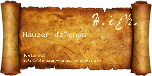 Hauzer Ágnes névjegykártya